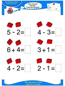 Çocuklar İçin toplam işlemi yaprak testleri 